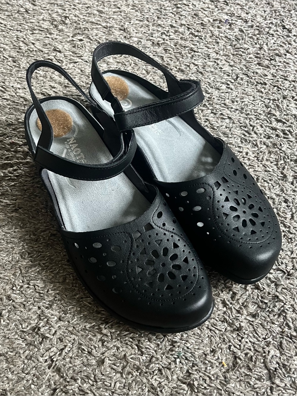 Naot Arataki Mary Jane Shoes Black Leather Comfort Hook Loop Womens 40 US 9.5-10